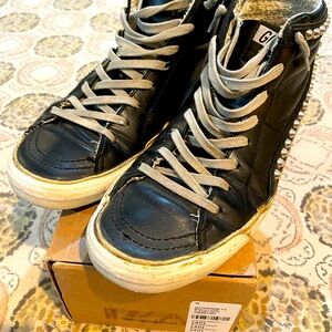 Authentic Used Golden Goose, Black Studded Slide, Size 40